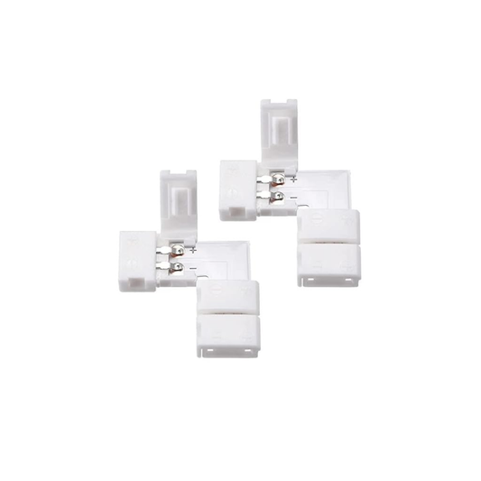 8mm 2-Pin LED Strip Connector Solderless Quick Connect For Single Color LED Strip Pack of 2 - RS4335