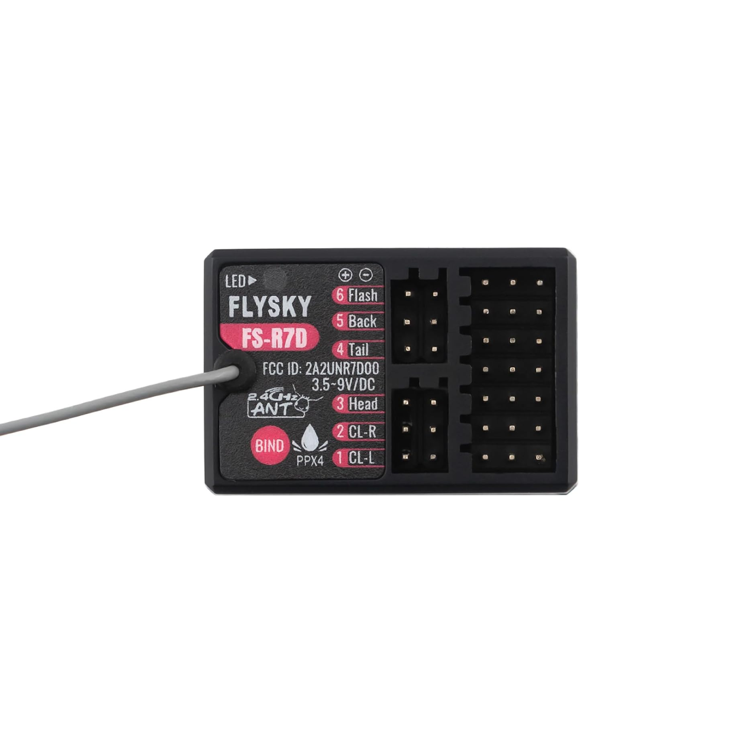 Flysky FS-R7D 7CH Receiver 2.4GHz ANT Protocol PPM IBUS Output Light Group Receiver For Car Boat