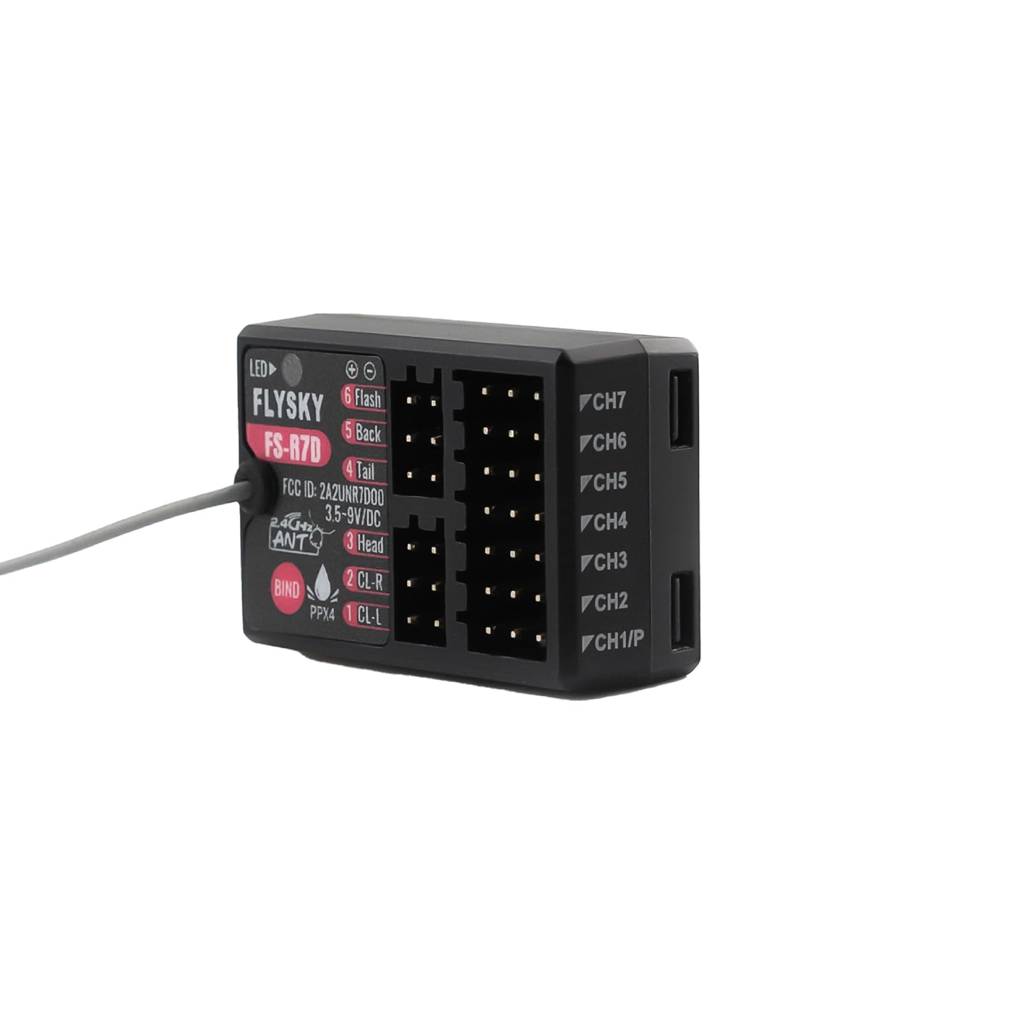 Flysky FS-R7D 7CH Receiver 2.4GHz ANT Protocol PPM IBUS Output Light Group Receiver For Car Boat