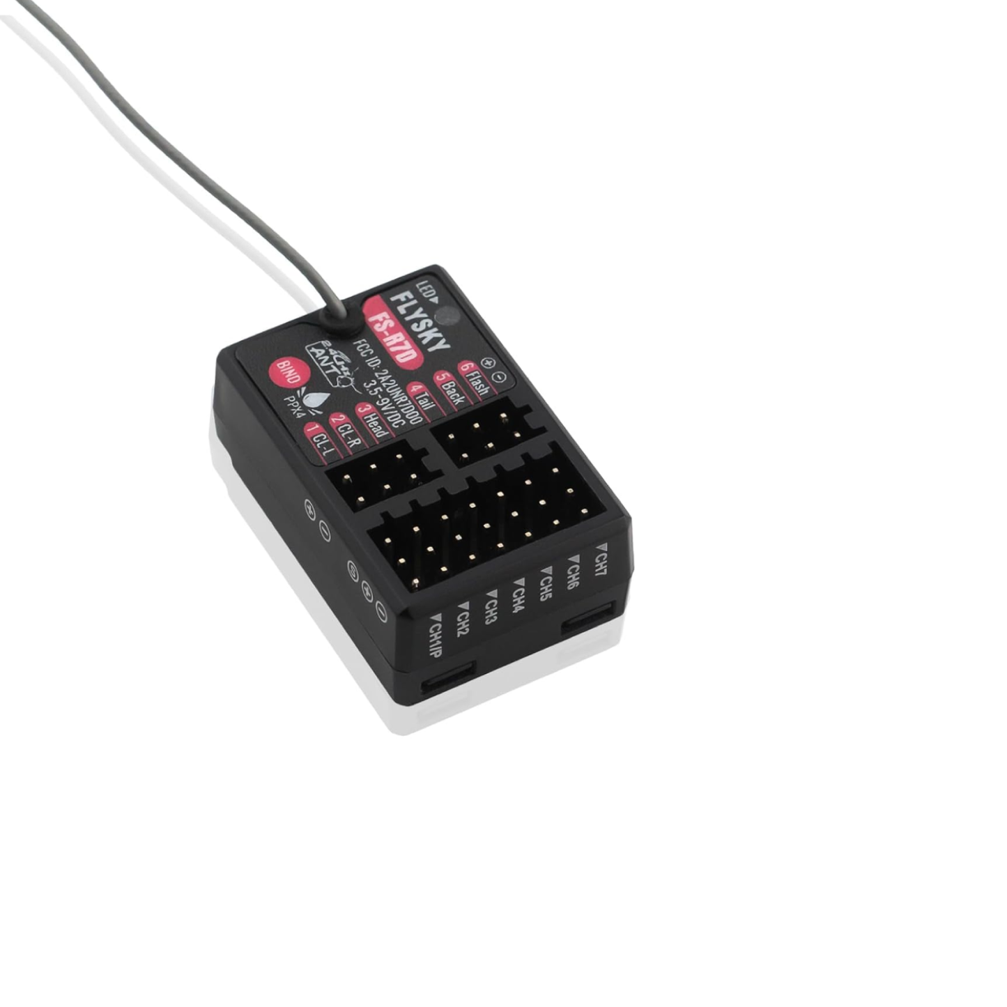 Flysky FS-R7D 7CH Receiver 2.4GHz ANT Protocol PPM IBUS Output Light Group Receiver For Car Boat