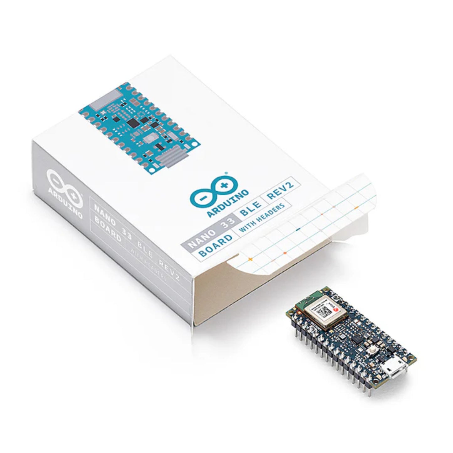 Official Arduino Nano 33 BLE Rev2 IoT Development Board with Pre-soldered Headers, Integrated Bluetooth LE & 9-axis IMU For IoT