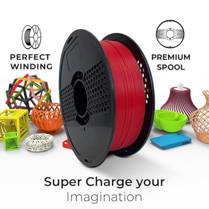 PETG 3D Printer Filament 1.75mm 1kg Spool For High Strength, Glossy Finish, Low Warping - Strawberry Red - RS7681