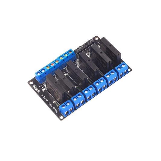 6 Channel 24V Solid State Relay Module Low Level Trigger SSR Board DC Control AC 250V 2A with Fuse Protection - RS3908