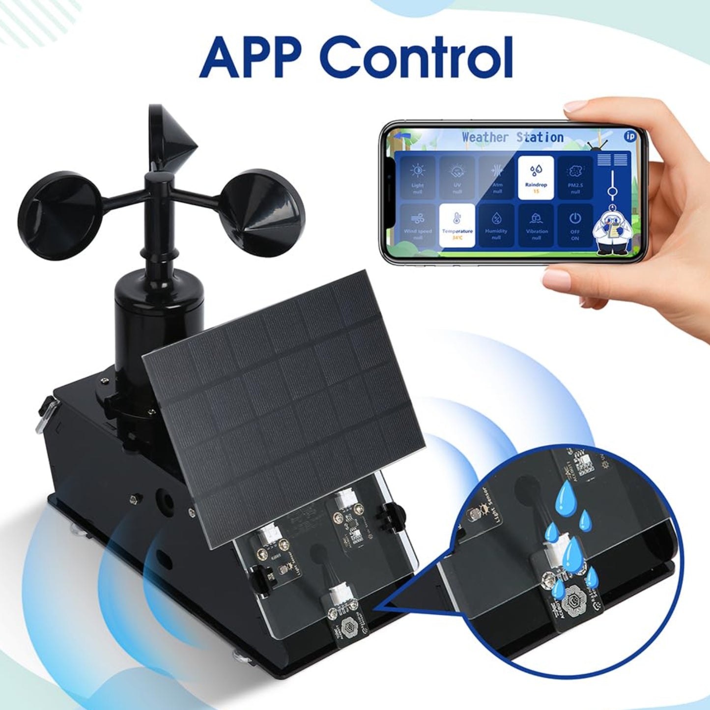 ACEBOTT QE011 STEM Weather Station Starter Kit DIY Environmental Monitor Station Kit For Coding, Climate Monitoring, & Environmental Learning