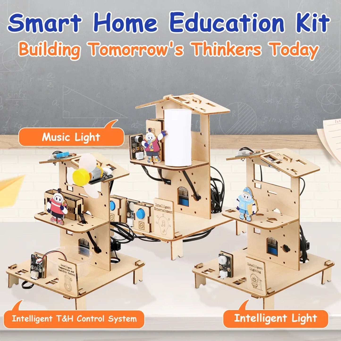 ACEBOTT 3-in-1 ESP32 STEM Smart Home Learning Kit (Level 1) with Teaching Resources Hands-On Programming & Electronics For 8+ Ages Kids