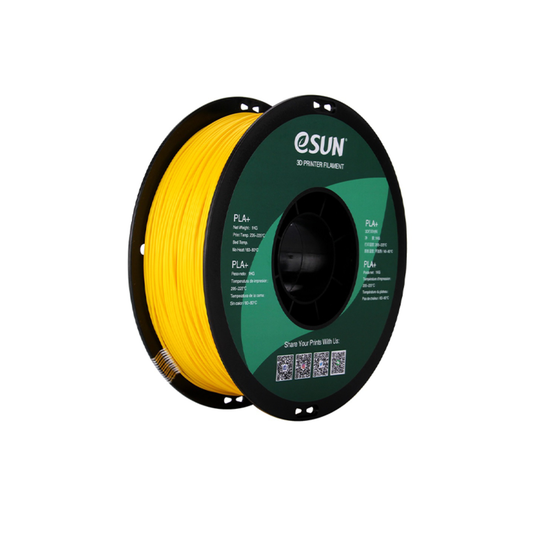 eSun PLA+ 1.75mm 3D Printing Filament 1kg Spool, High Strength, Low Warping, Ideal For FDM 3D Printing - Yellow - RS3493