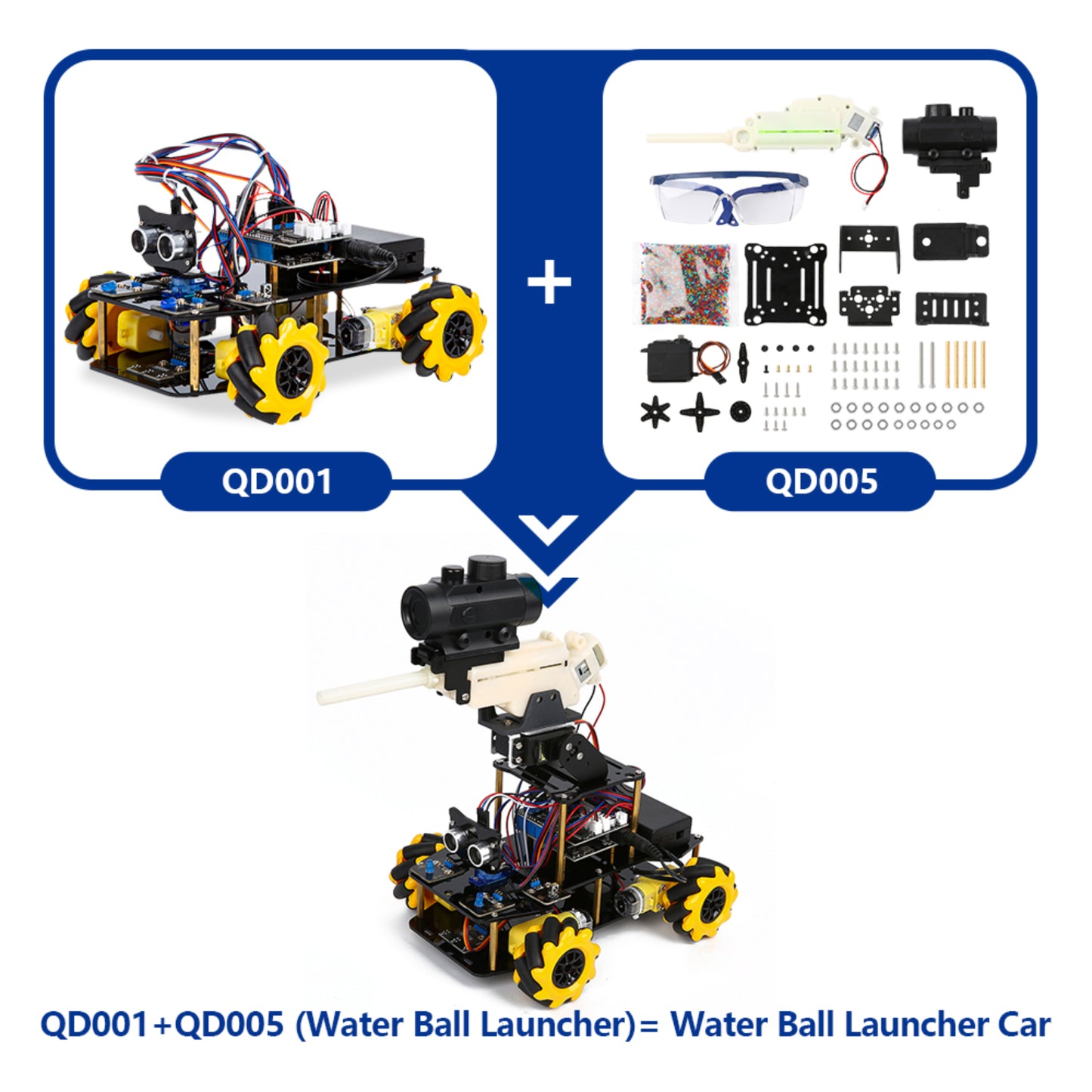 ACEBOTT ESP32 Robot Car Shooting Expansion Pack with Water Bullet Blaster For Enhance Fun & Interactive Play