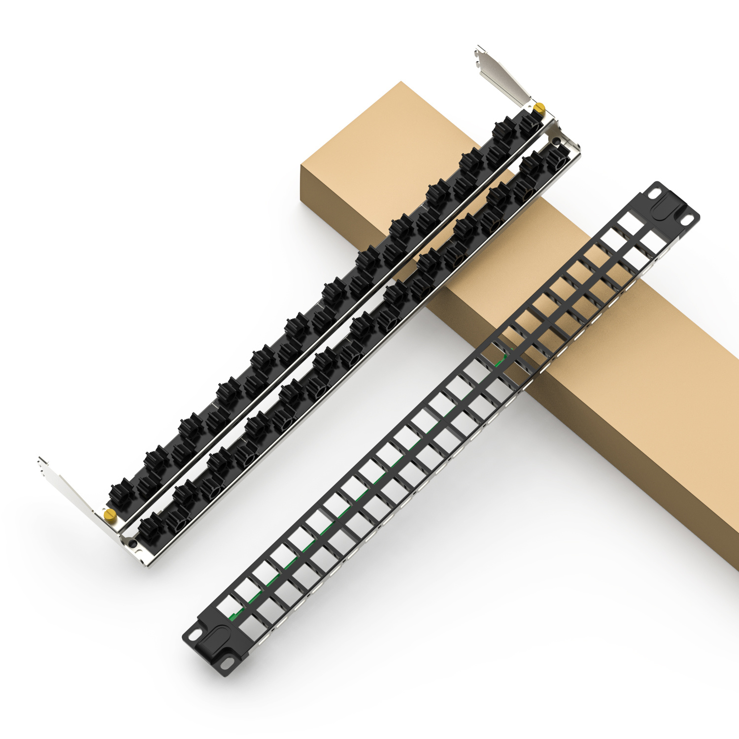 1U 48-Port Shielded Cat6a Patch Panel High-Density Patch Panel – REES52