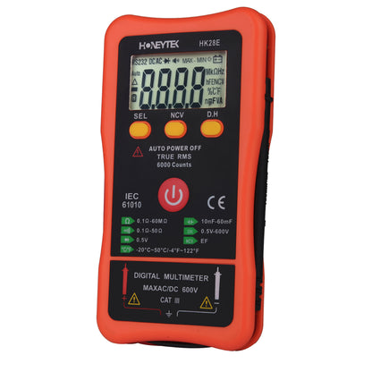 Honeytek HK28E Pocket Digital Multimeter with True RMS Accurate and Portable Electrical Tester For DIY, Auto, and Home Use