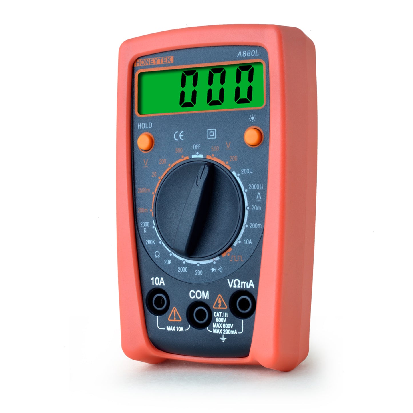 Honeytek A880L Mini Digital Multimeter Compact AC/DC Voltage Tester and Ohm Meter with Diode and Continuity Test