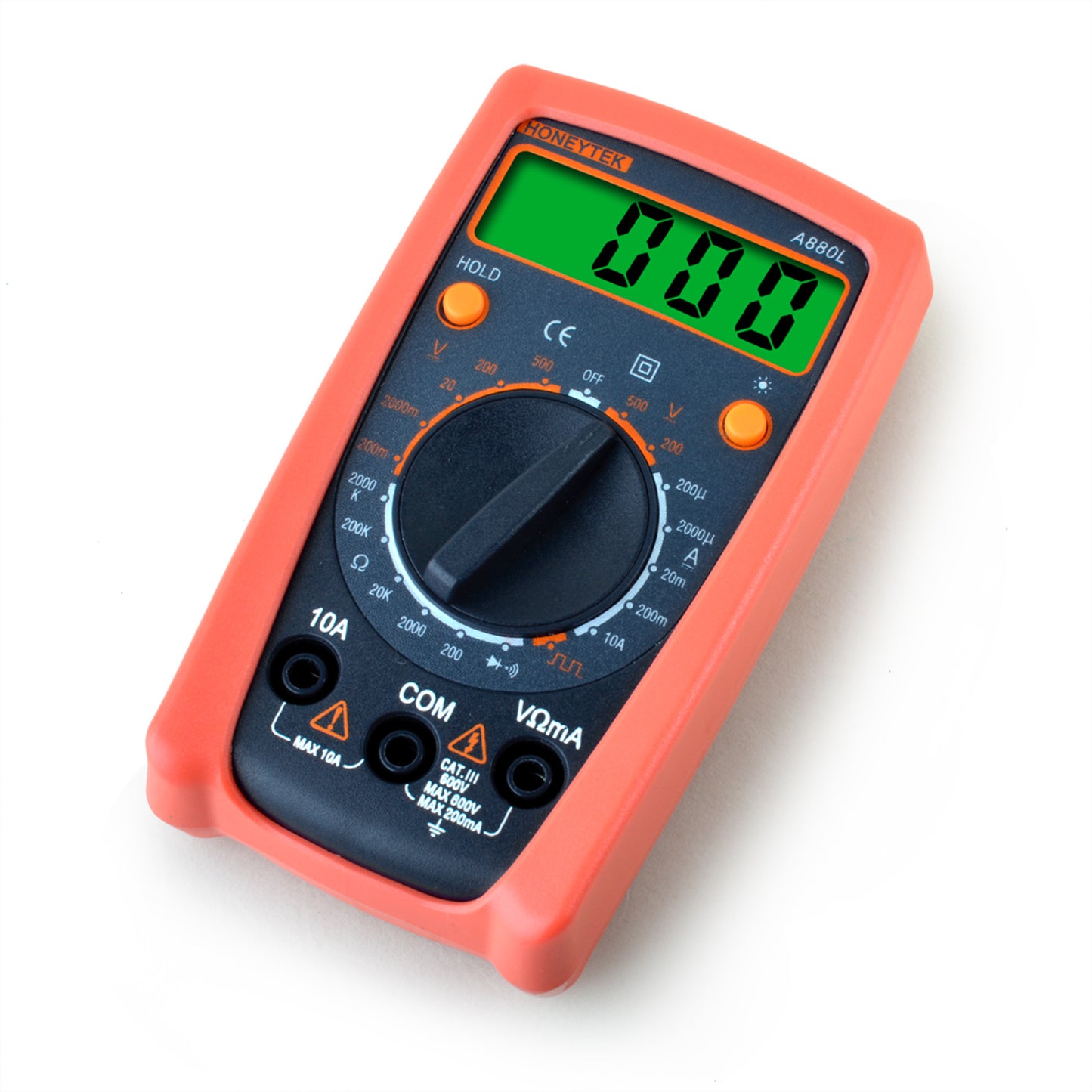 Honeytek A880L Mini Digital Multimeter Compact AC/DC Voltage Tester and Ohm Meter with Diode and Continuity Test