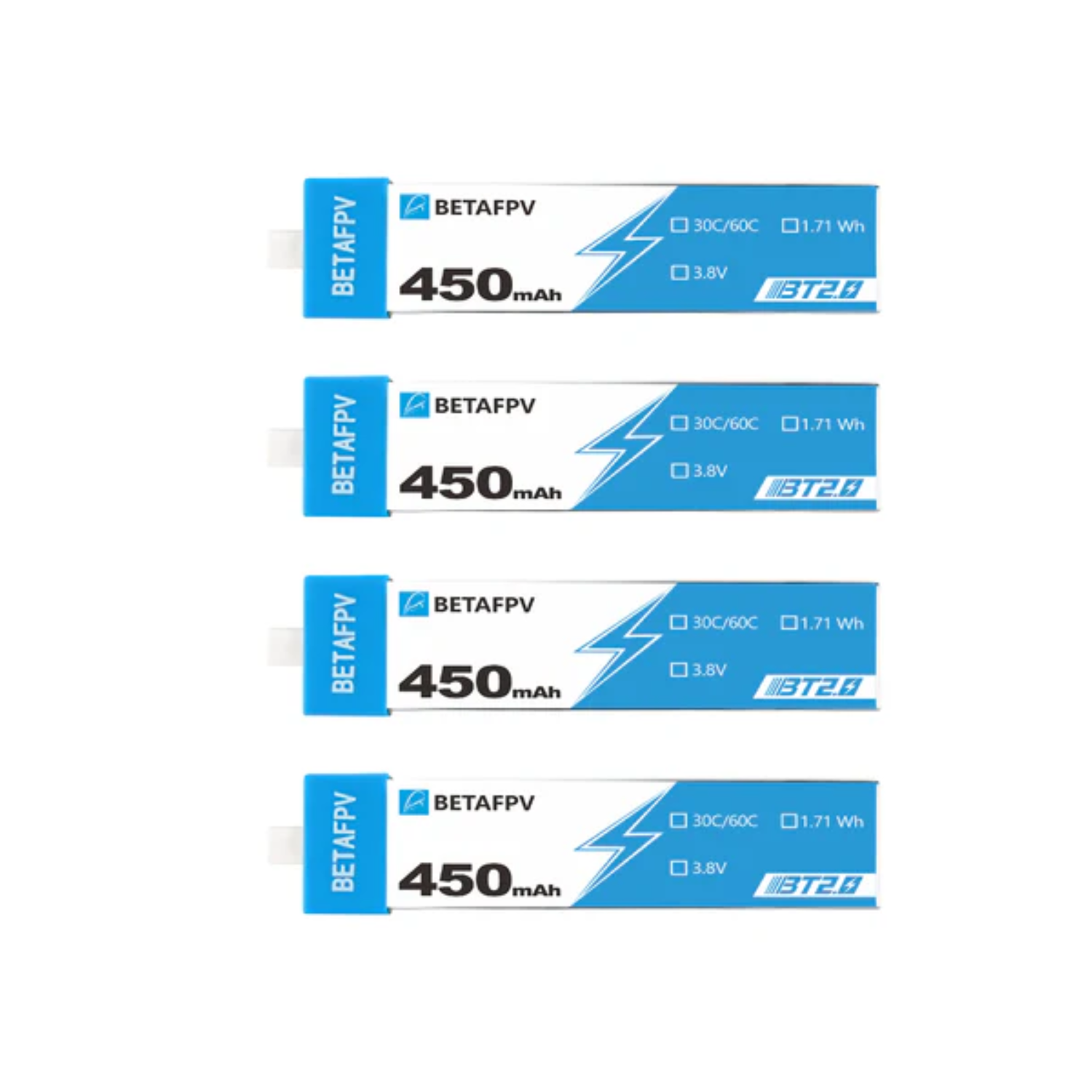 BT2.0 450mAh 1S 30C HV LiPo Battery 