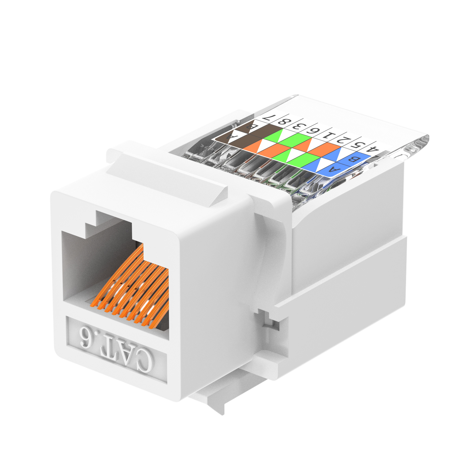 Cat6 UTP 90° Toolless Keystone Jack RJ45 Ethernet Connector – REES52