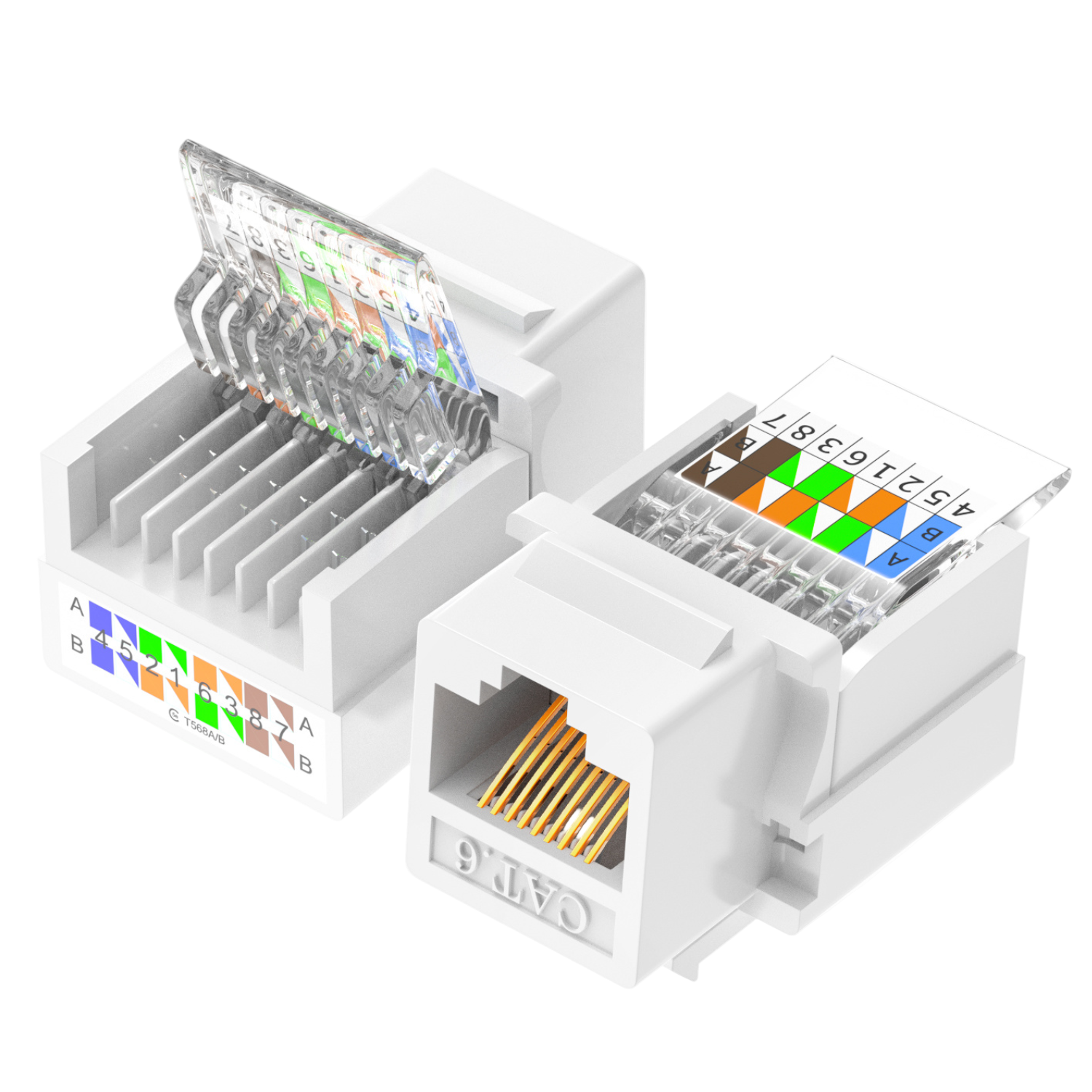  Cat6 UTP 90° Toolless Keystone Jack