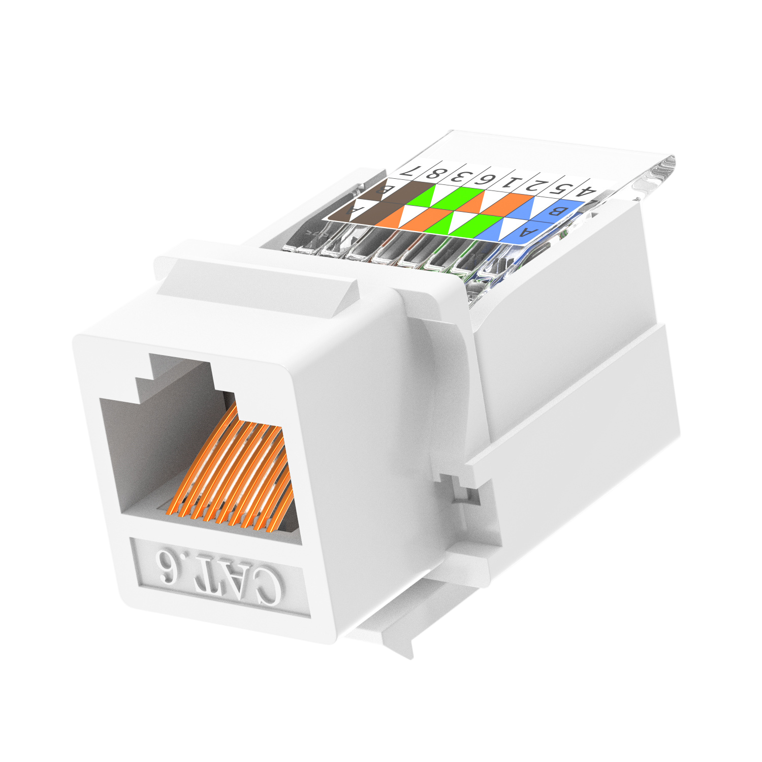  Cat6 UTP 90° Toolless Keystone Jack