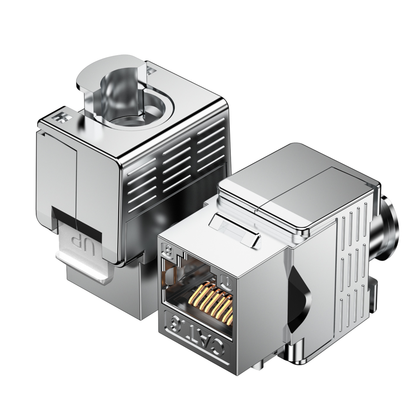 HYCONNECT Cat6 180° Shielded Toolless Mini Keystone Jack High-Performance RJ45 Ethernet Connector For Secure Network & Patch Panel Cabling