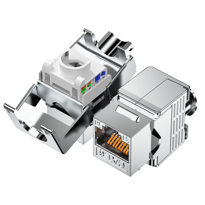 HYCONNECT Cat6 180° Shielded Toolless Mini Keystone Jack High-Performance RJ45 Ethernet Connector For Secure Network & Patch Panel Cabling