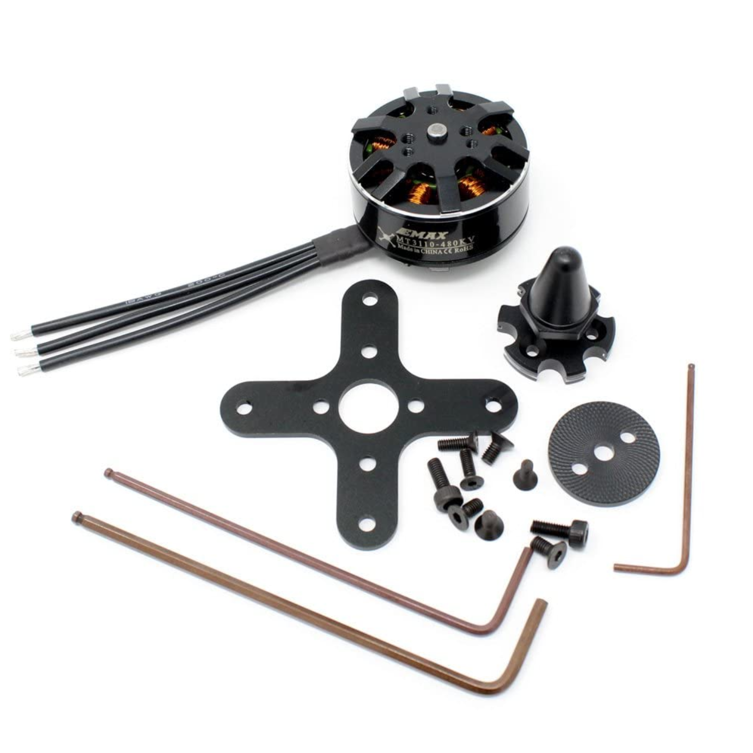 EMAX MT3110 480KV Brushless DC Motor For Multirotors Quadcopter Hexacopter – Black Cap CW