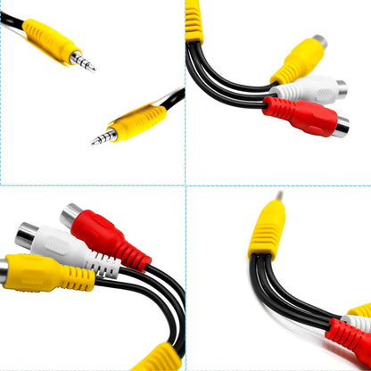 3.5mm Jack Plug to 3 RCA Adapter AV Cable With 10cm Cable lenght - RS1698