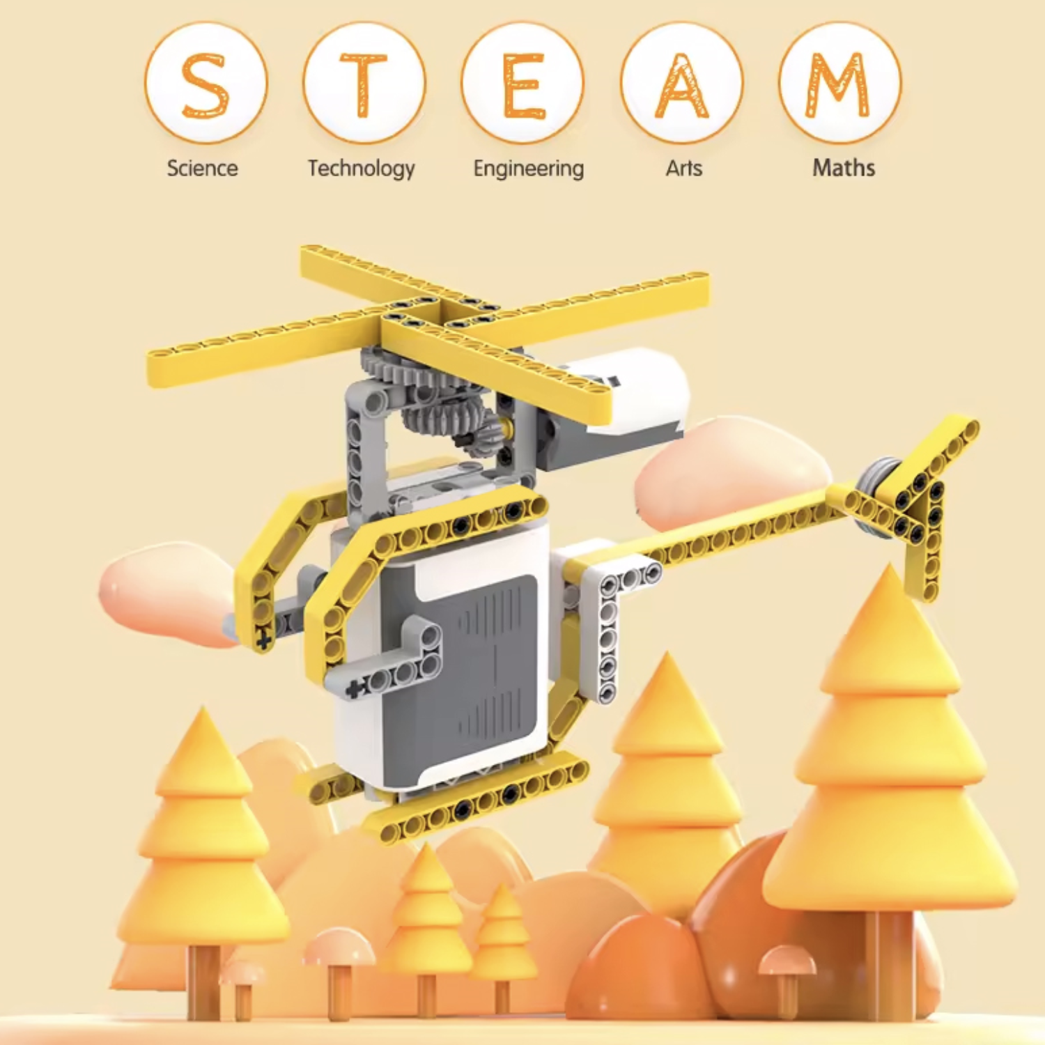 DIY STEM 50-in-1 Programmable Robot Kit For Kids 180PCS Educational Building Block Set with APP Control, ABS Plastic Learning Toys in Box - RS8902