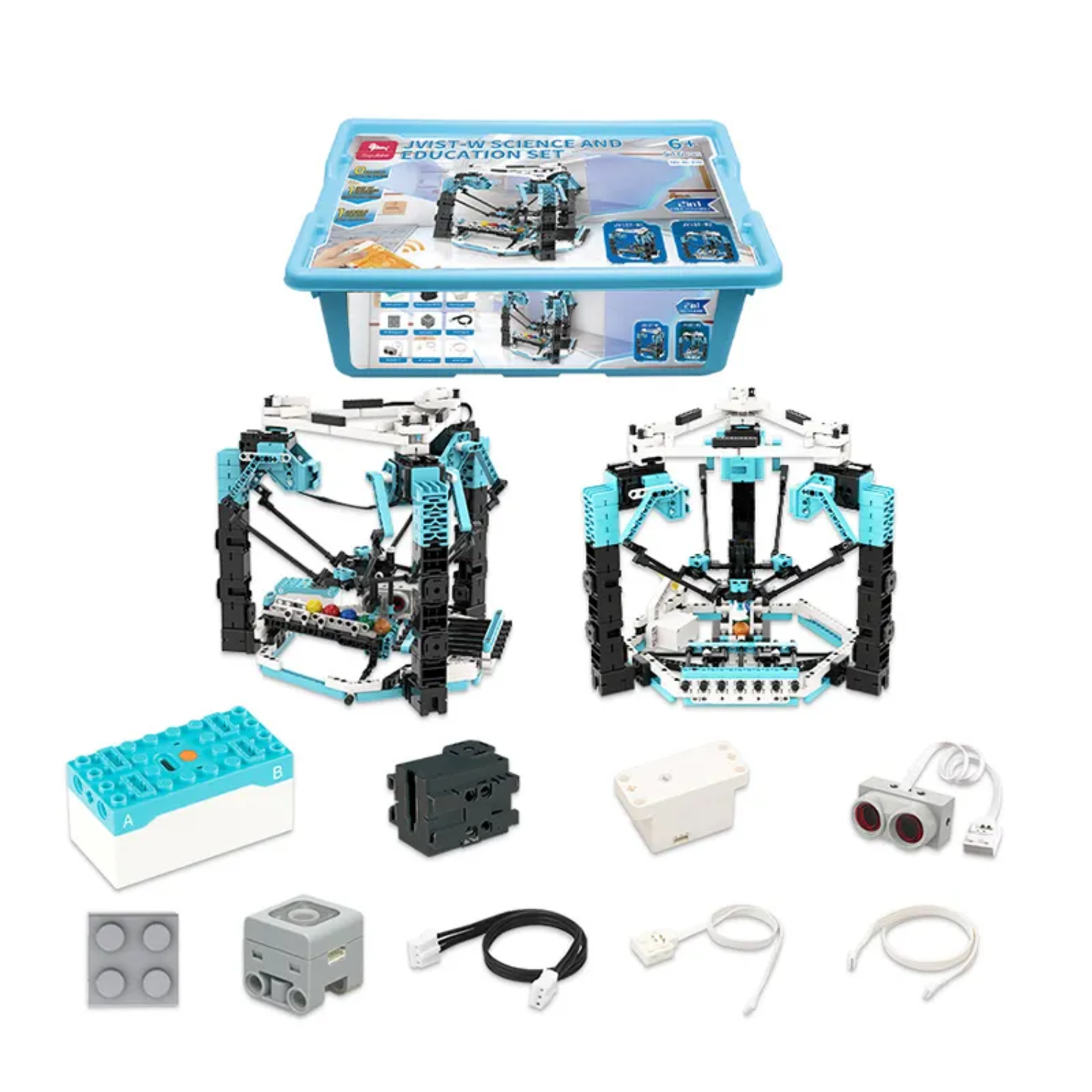 Jvist-W 2-in-1 Mechanical Engineering and Science Experiment Kit Building Blocks Set With Storage Bucket For Kids - RS8911