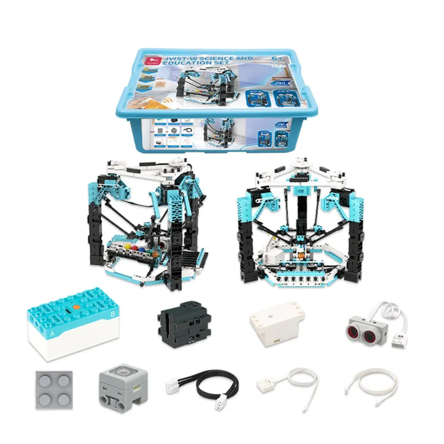 Jvist-W 2-in-1 Mechanical Engineering and Science Experiment Kit Building Blocks Set With Storage Bucket For Kids - RS8911