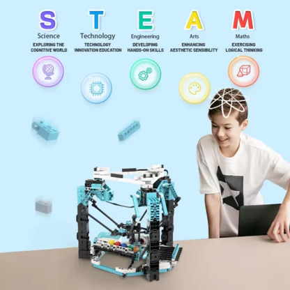 Jvist-W 2-in-1 Mechanical Engineering and Science Experiment Kit Building Blocks Set With Storage Bucket For Kids - RS8911