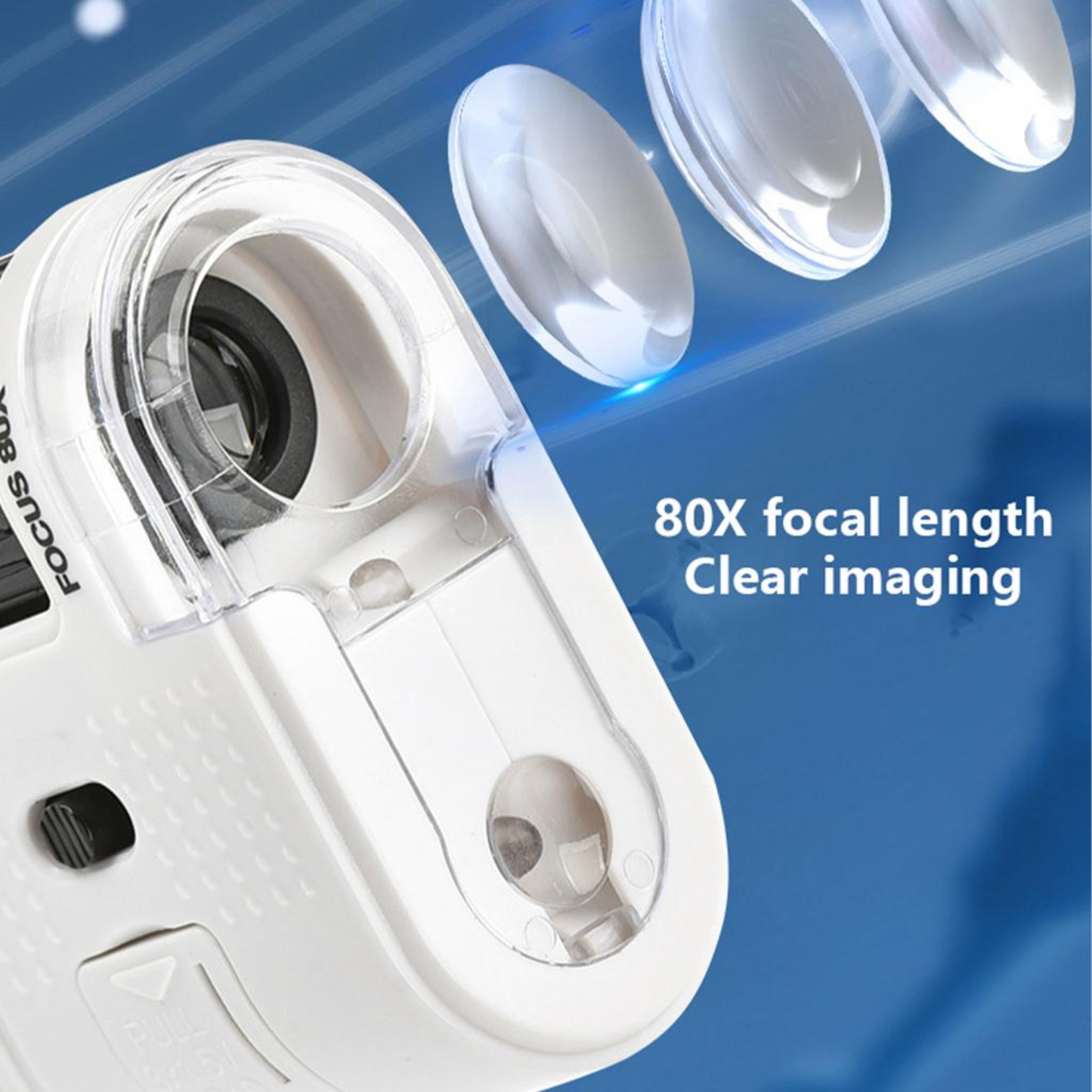 80X Zoom LED Lighted Portable Handheld Microscope