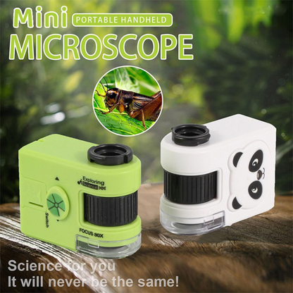 W5808 Portable 80X Microscope Handheld Plastic Toy Pocket Mini Portable Microscope For Kids