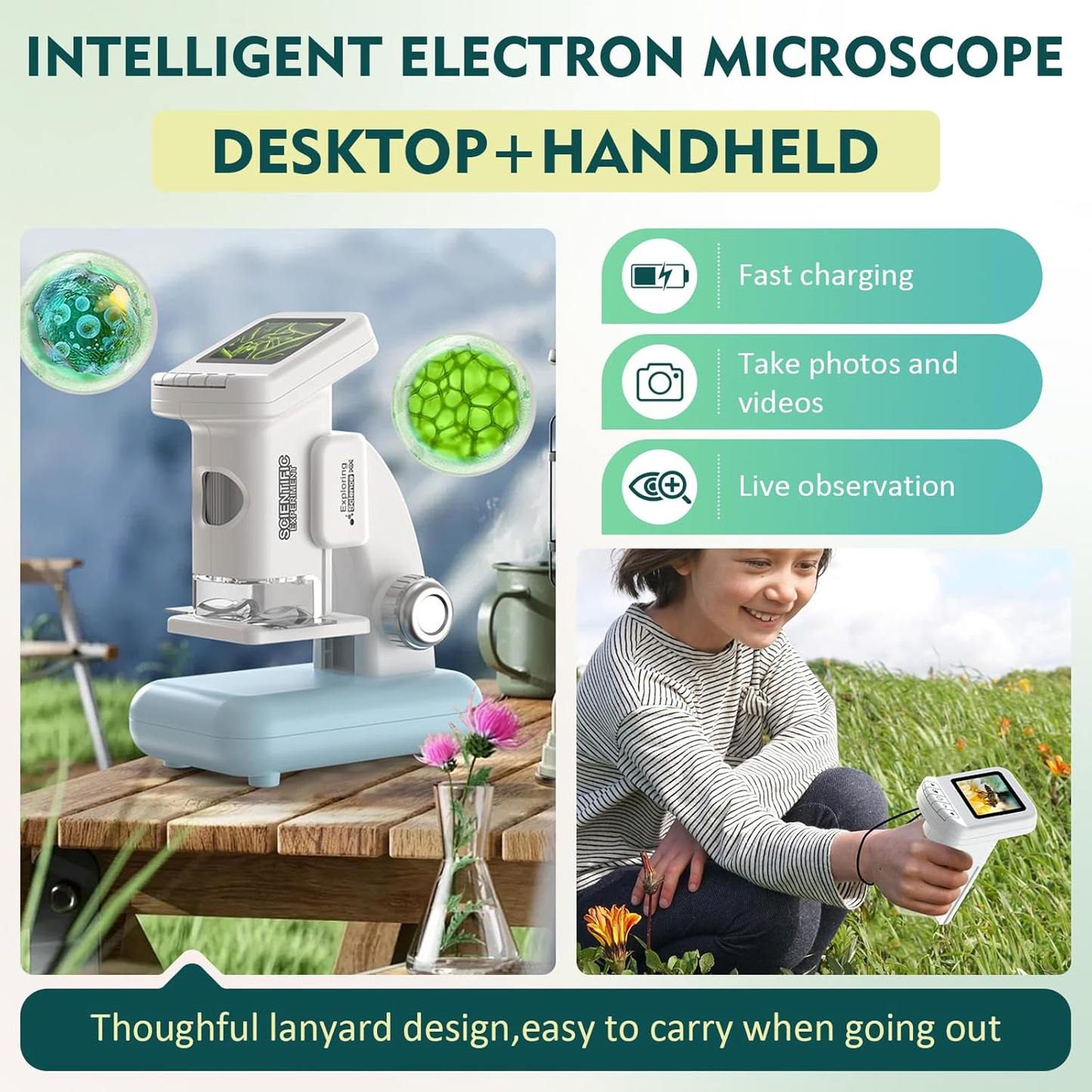 W5813A 20X–1200X HD Portable Digital Microscope
