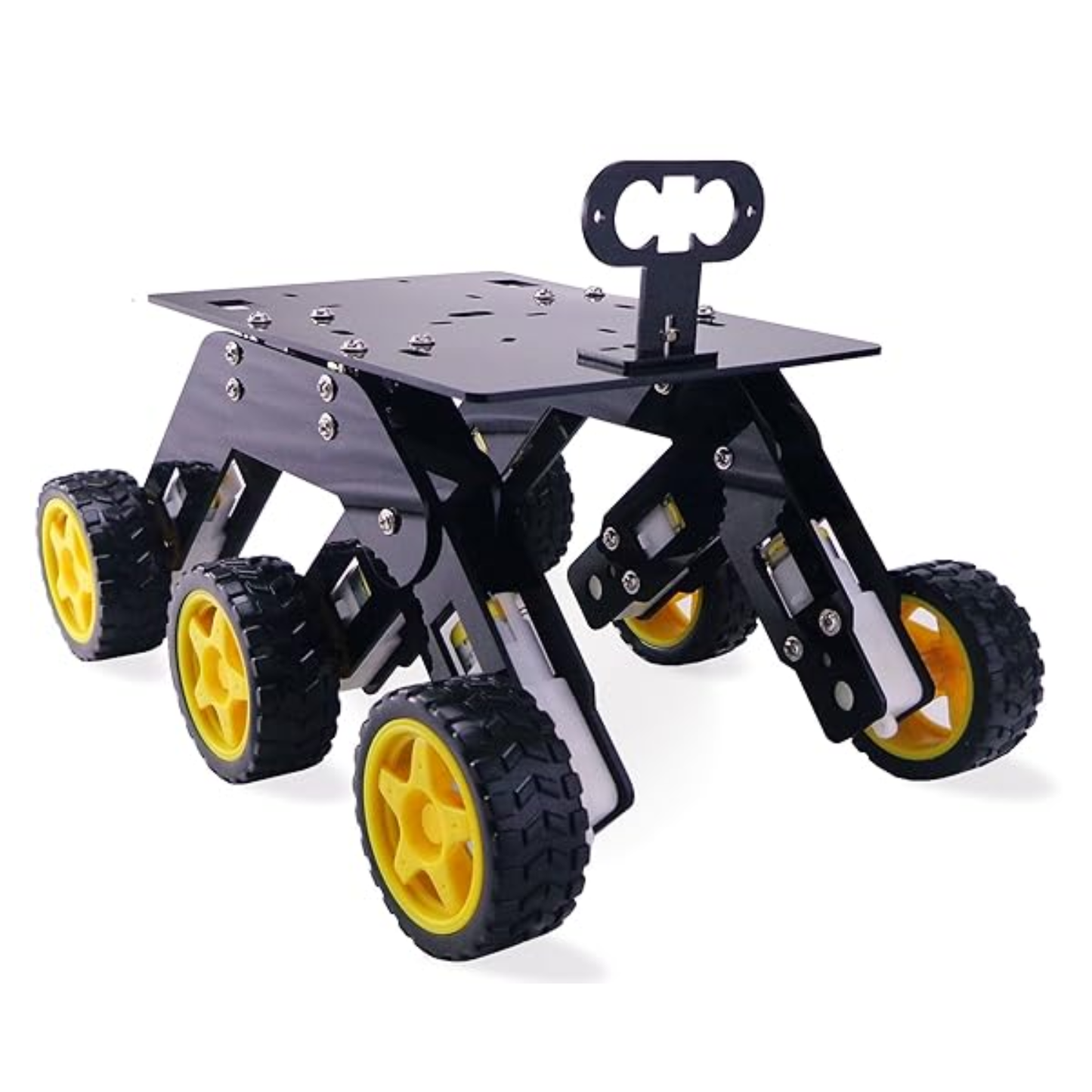 Acrylic 6 Wheel Drive Curious Chassis DIY Robotics Platform For Arduino Projects - Black - RS9462