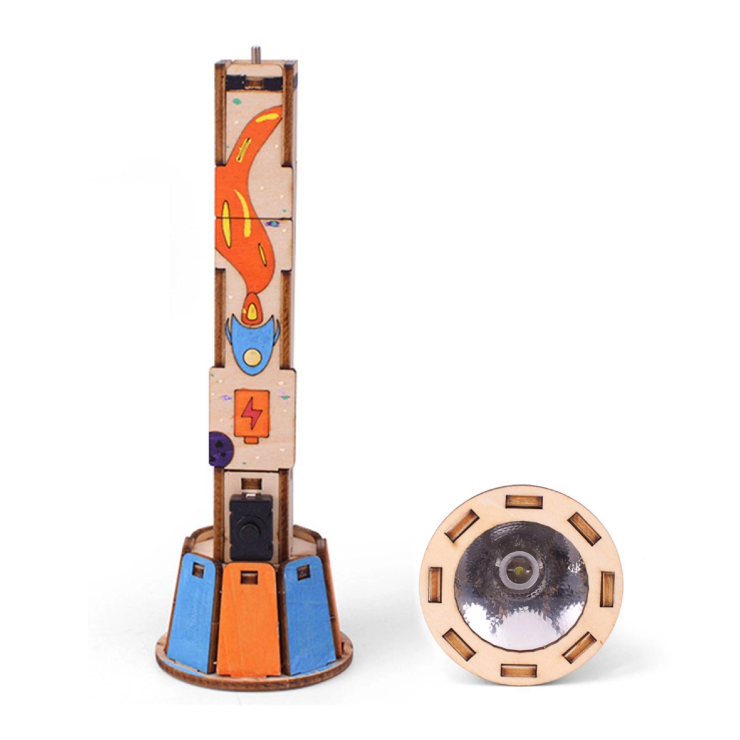 DIY Wooden Flashlight Kit LED STEM Science Toy For Kids