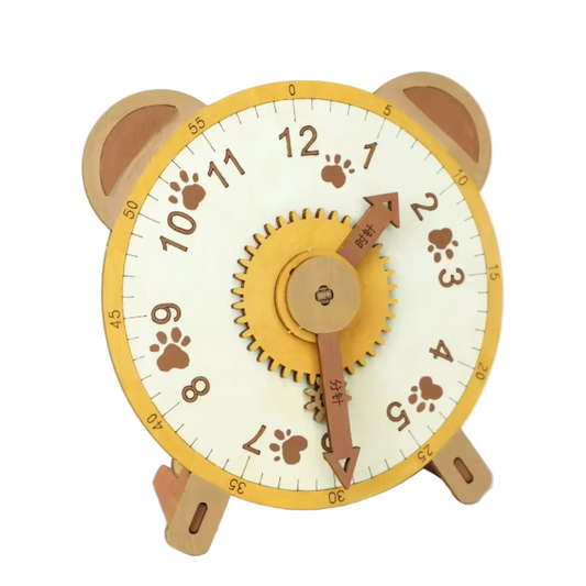 DIY Wooden Clock Kit STEM Science Kit For Kids Educational Physics Learning Toy
