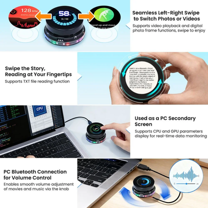 Elecrow CrowPanel 1.46" ESP32-S3 HMI Rotary Display 360x360 IPS Round Touch Knob Screen WiFi Bluetooth For Arduino LVGL IoT - RS10022