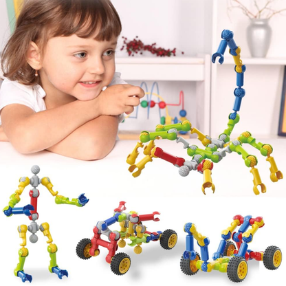 125 PCS STEM Building Blocks Educational Construction Toy Set For Kids Ages 3–8 With Storage Box - RS9306