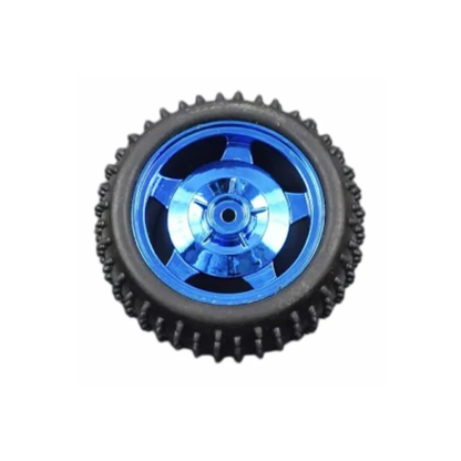 85mm Robot Smart Car Wheel 38mm Width Blue With Coupler - RS1971