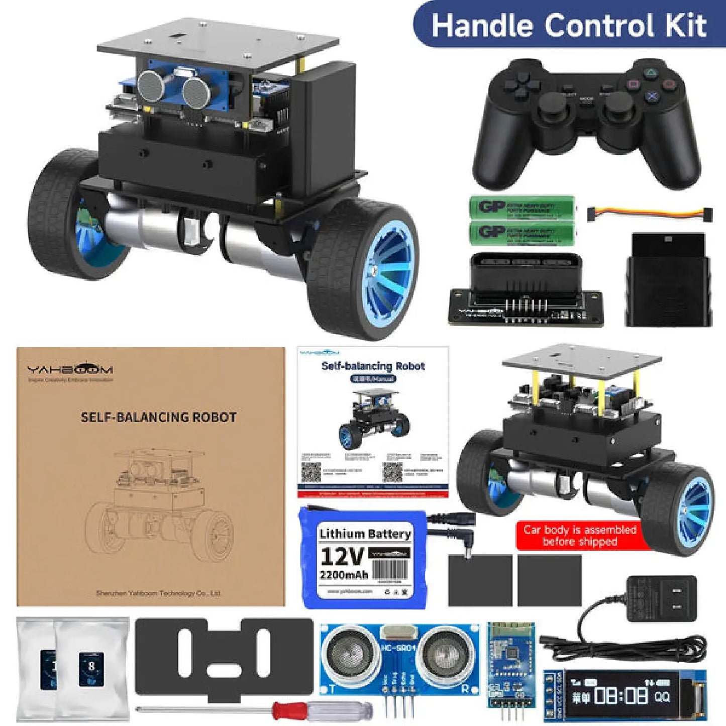 STM32 Self-Balancing Robot Car Kit – AI, LiDAR, Ultrasonic, Infrared & App Control (Pre-Assembled Robotics Kit)