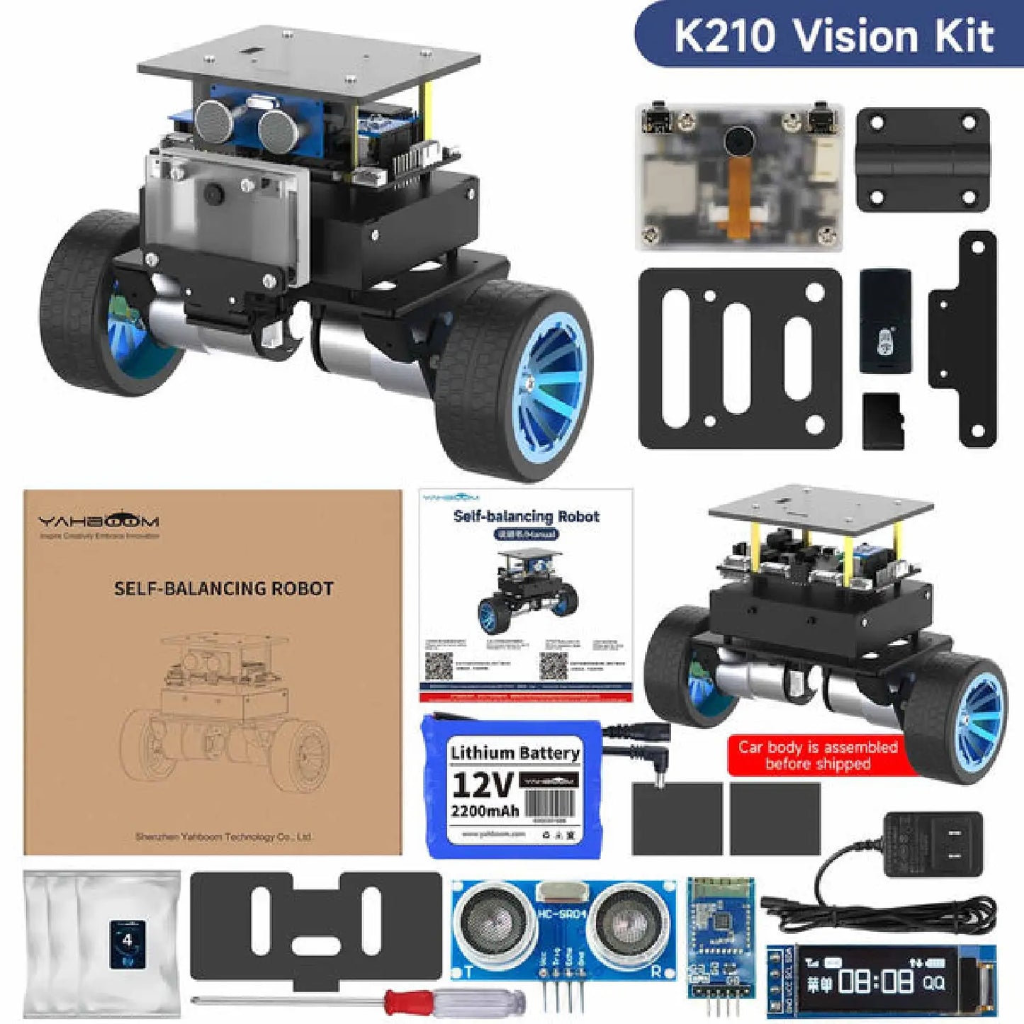 STM32 Self-Balancing Robot Car Kit – AI, LiDAR, Ultrasonic, Infrared & App Control (Pre-Assembled Robotics Kit)