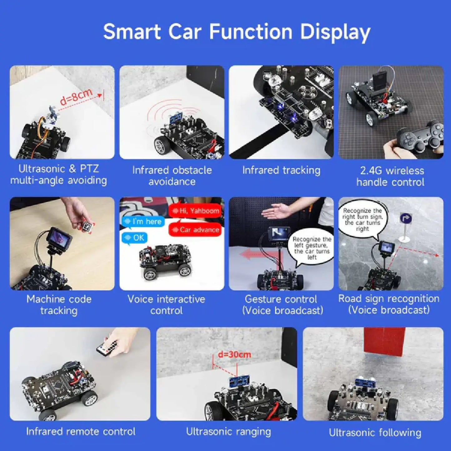 STM32 Smart Car K230 – Multifunctional Robot Kit with OLED & Sensors