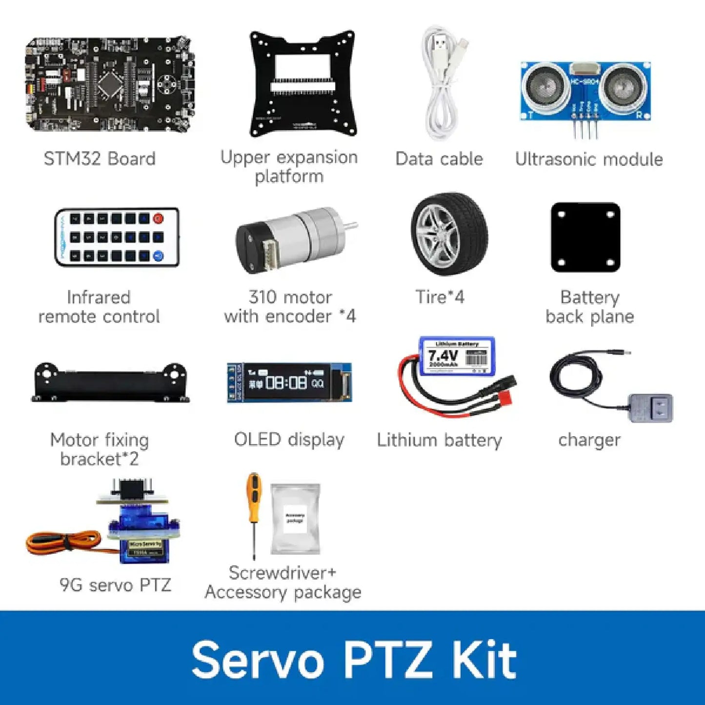 STM32 Smart Car K230 – Multifunctional Robot Kit with OLED & Sensors