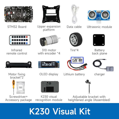 STM32 Smart Car K230 – Multifunctional Robot Kit with OLED & Sensors