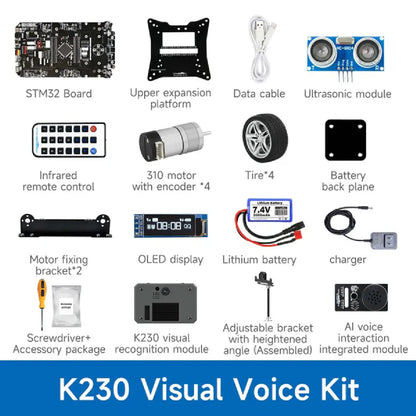 STM32 Smart Car K230 – Multifunctional Robot Kit with OLED & Sensors