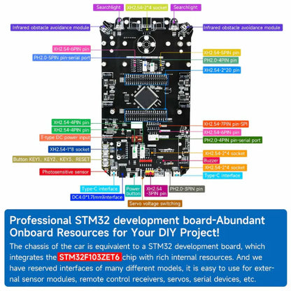 STM32 Smart Car K230 – Multifunctional Robot Kit with OLED & Sensors