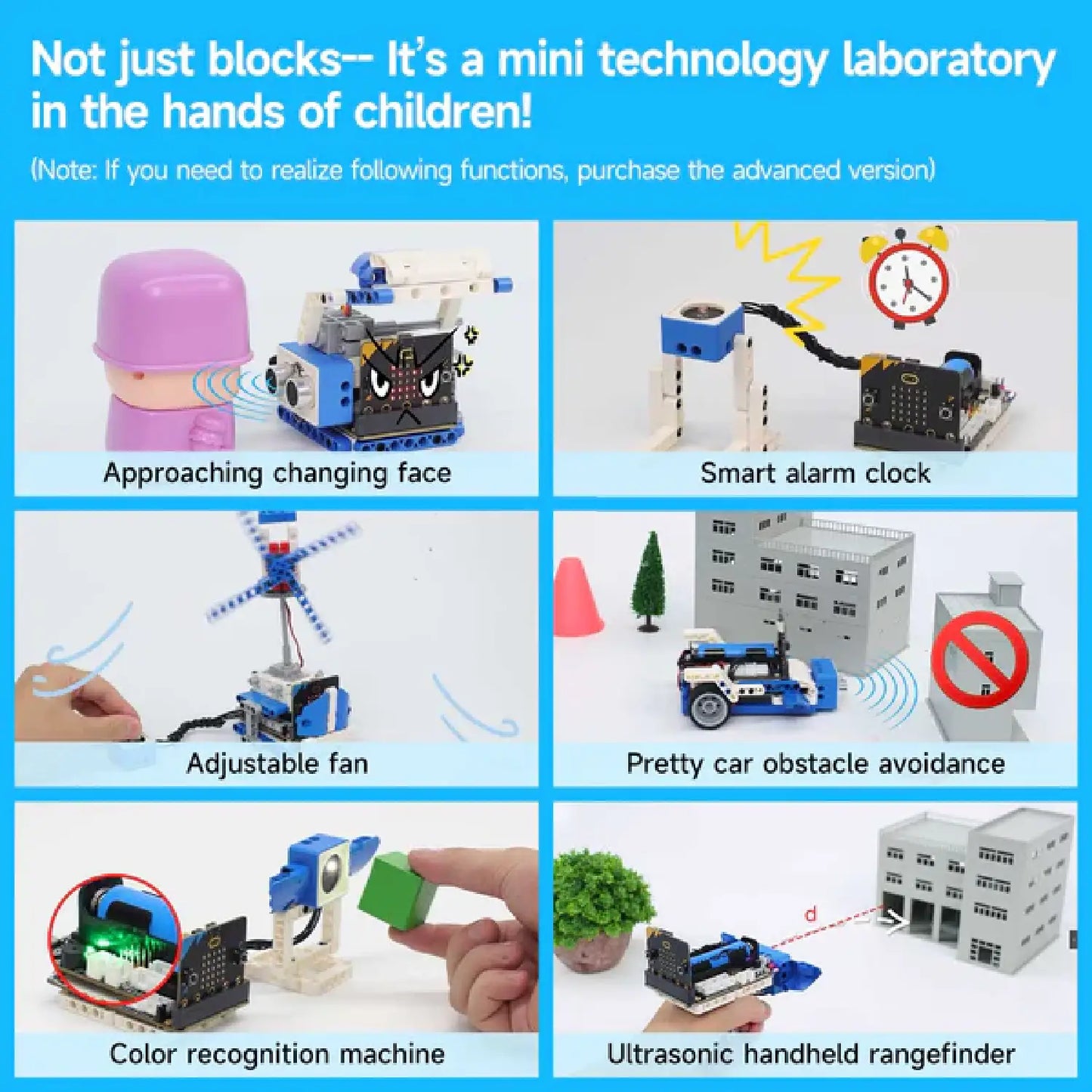 16-in-1 Building:bit Super Kit for BBC Micro:bit V2/V1.5 – STEM Robotics Learning Kit (Standard + Advanced + WiFi Camera)