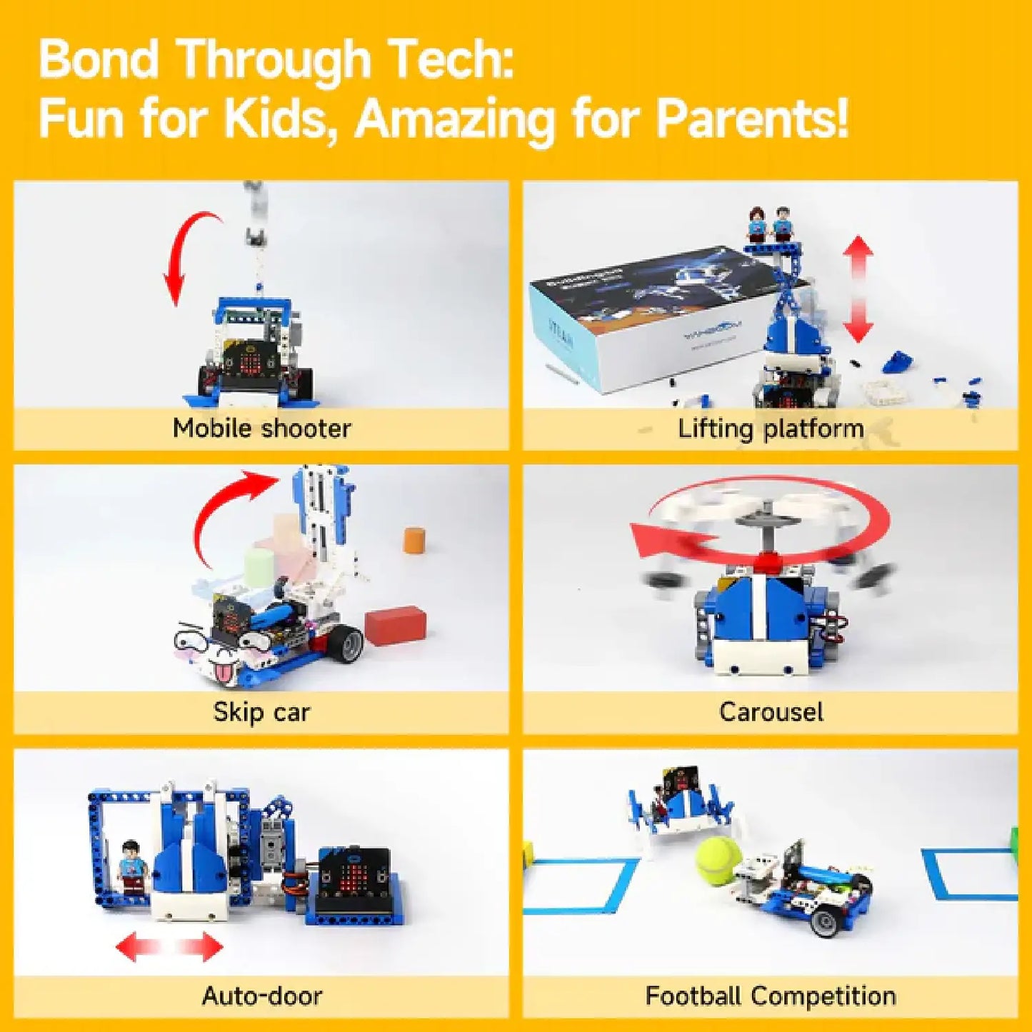 16-in-1 Building:bit Super Kit for BBC Micro:bit V2/V1.5 – STEM Robotics Learning Kit (Standard + Advanced + WiFi Camera)