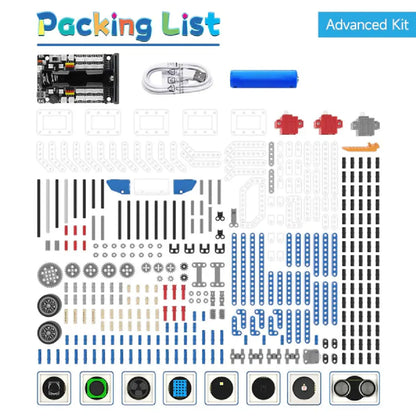 16-in-1 Building:bit Super Kit for BBC Micro:bit V2/V1.5 – STEM Robotics Learning Kit (Standard + Advanced + WiFi Camera)