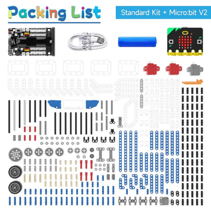 16-in-1 Building:bit Super Kit for BBC Micro:bit V2/V1.5 – STEM Robotics Learning Kit (Standard + Advanced + WiFi Camera)