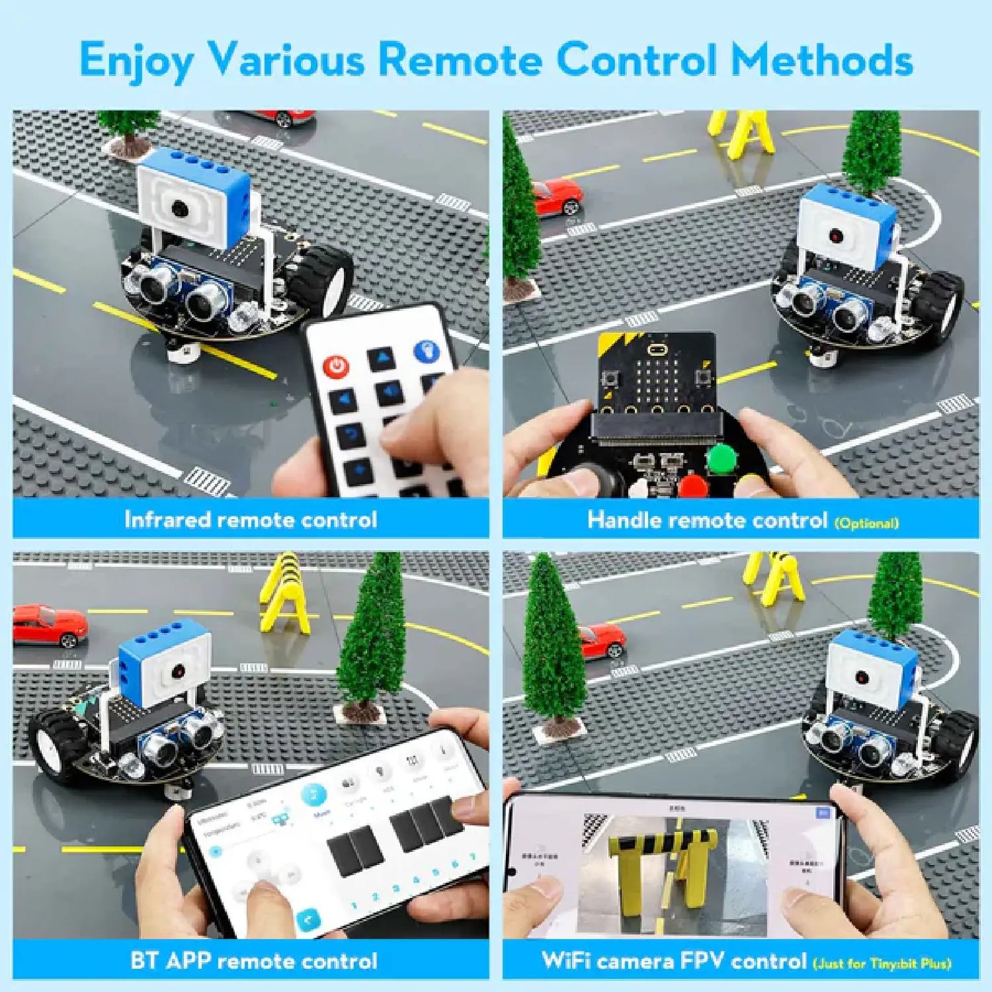 Yahboom Tiny:bit / Tiny:bit Plus Smart Car Kit for BBC Micro:bit V2/V1.5 – STEM Robotics Education Car