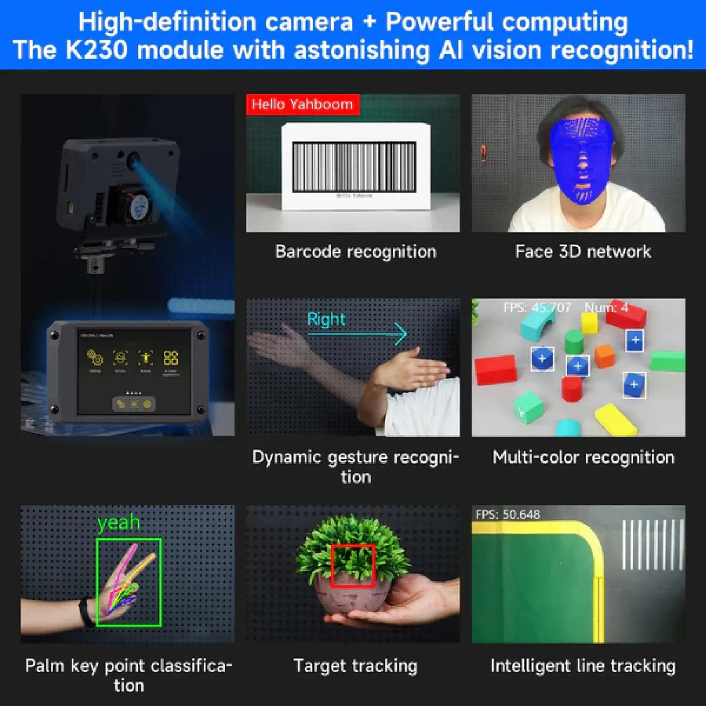 Yahboom K230 Visual Recognition Module – AI Vision Camera for Robotics