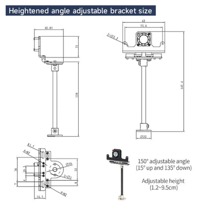 Yahboom K230 Module Brackets Collection – Fixed, Angle Adjustable & Heightened Brackets for Robotics